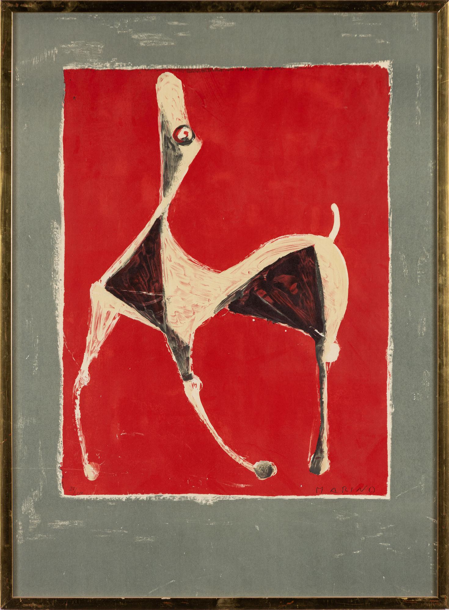 Marino Marini、quadriga、希少画集画、新品額装付 Marino Marini、quadriga、希少画集画、新品額装付 Marino