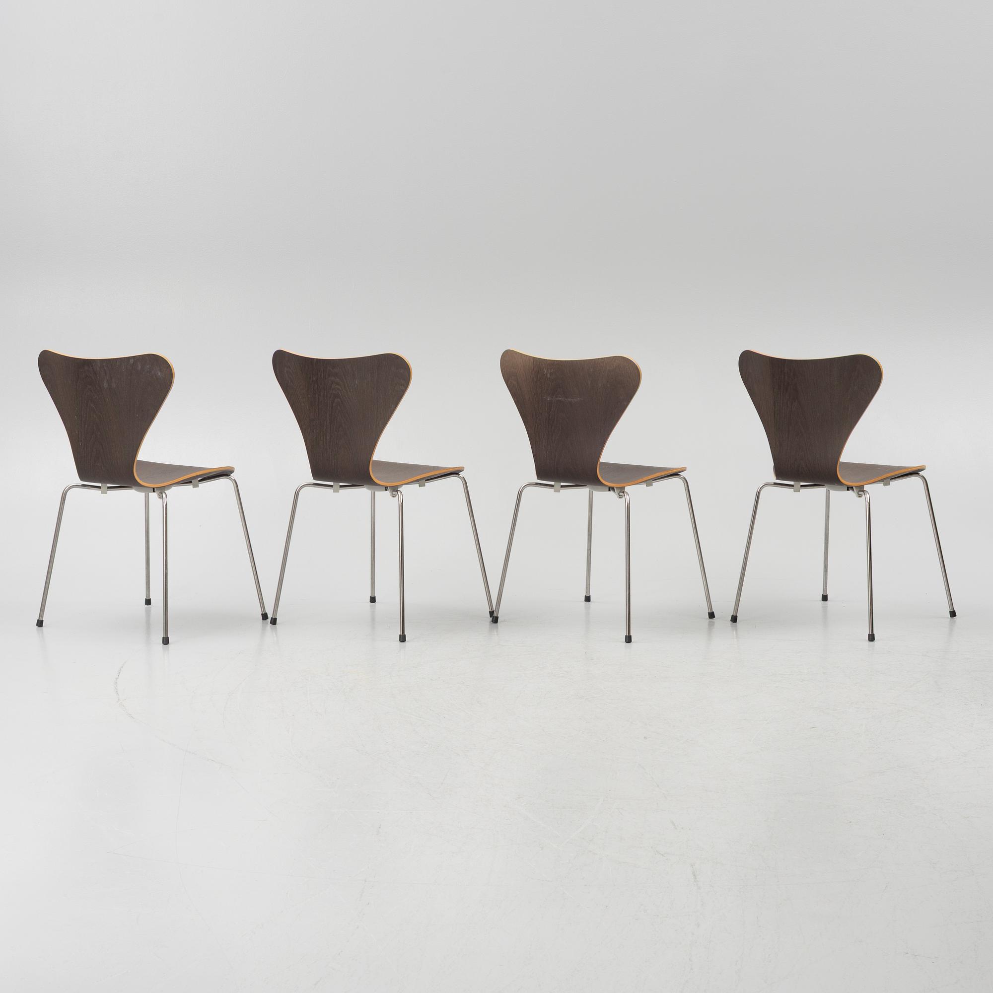 Arne Jacobsen, chairs, 4 pcs, "The Seven", Fritz Hansen.