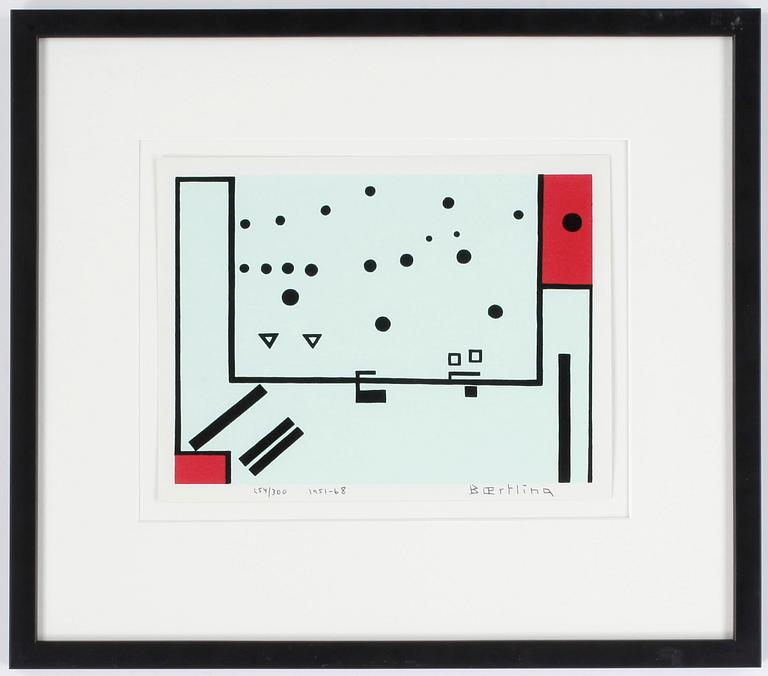 OLLE BAERTLING, färgserigrafi. Signerad och daterad 1951-68. Numrerad 254/300.