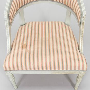 A late Gustavian style armchair, early 20th Century.