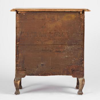 A Swedish late baroque faux bois commode, mid 18th century.