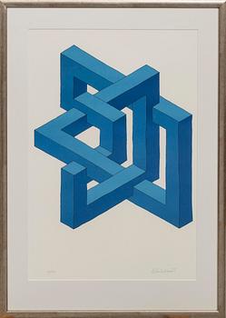 Oscar Reutersvärd,  two litographs, signed and numbered 30/190 and 23/190.