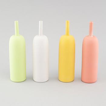 INGER PERSSON, four porcelain vases from the series "Pro Arte", test models, not signed, 1990s.