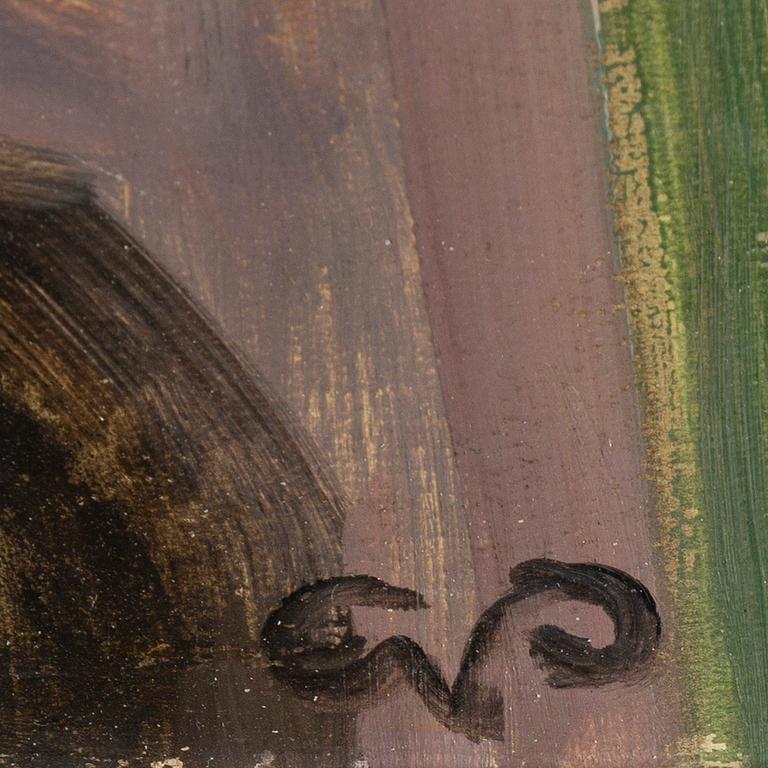 Georg Pauli, oil on paper-panel, signed.
