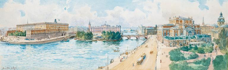 Anna Palm de Rosa, View over Norrbro with the Royal Castle and the Opera house, Stockholm.