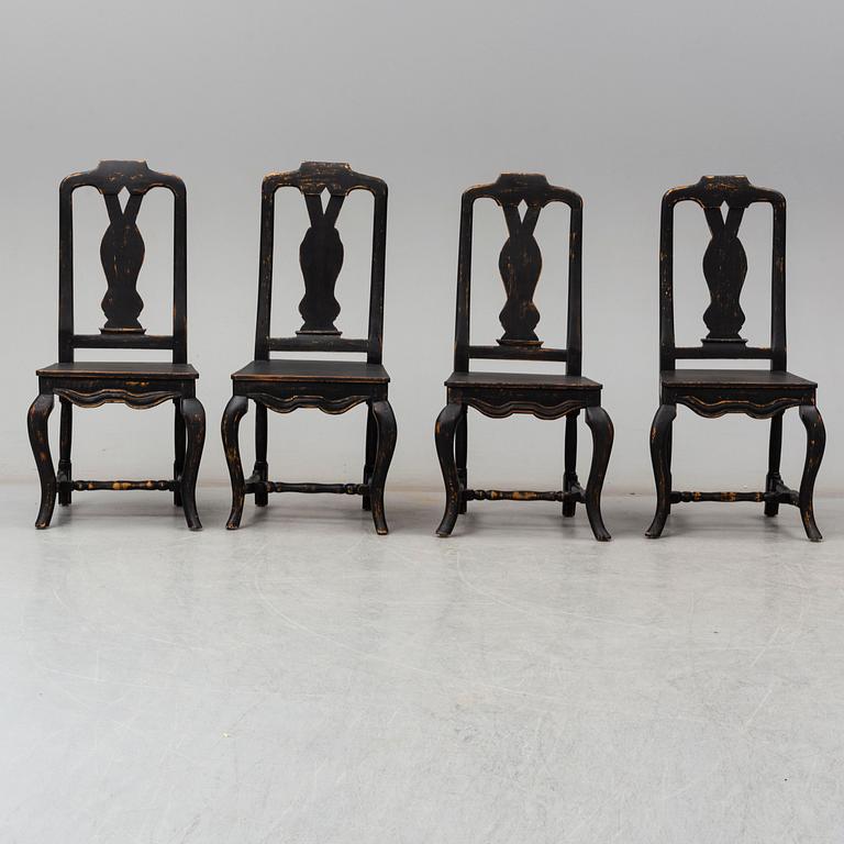 4 chairs, circa 1900.