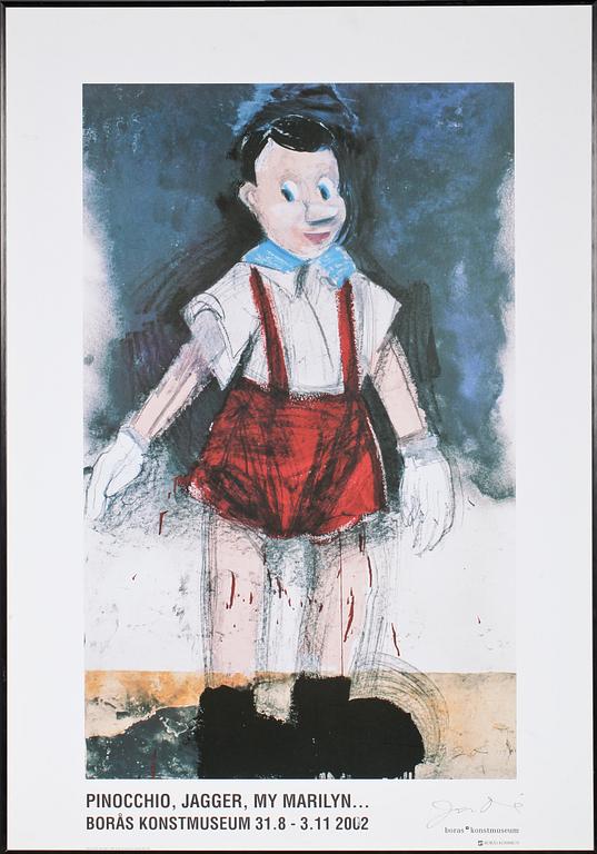 UTSTÄLLNINGSAFFISCH, "Pinnochio" Jim Dine, signerad.