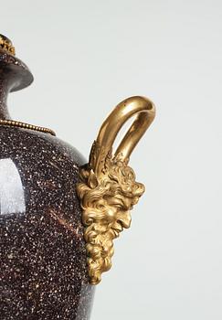 A late Gustavian circa 1800 porphyry and ormolu Vase by Court bronze chaser and gilder F.L. Rung (1758-1837) not signed.