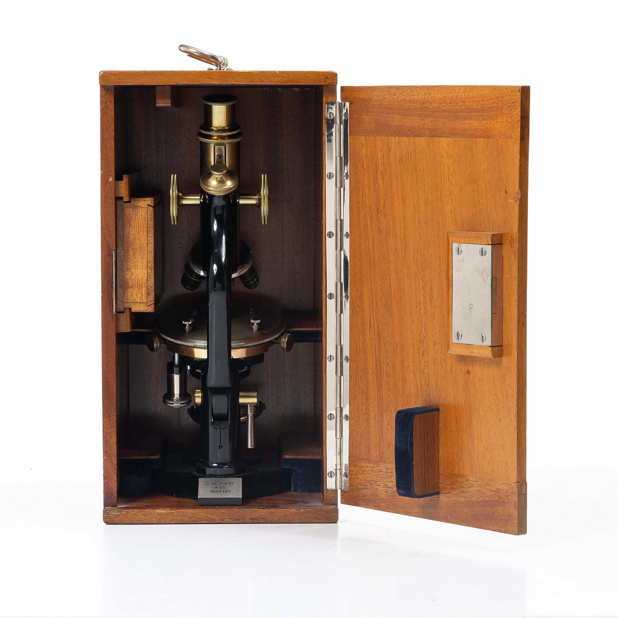 C Reichert, microscope in case, Austria, circa 1900.