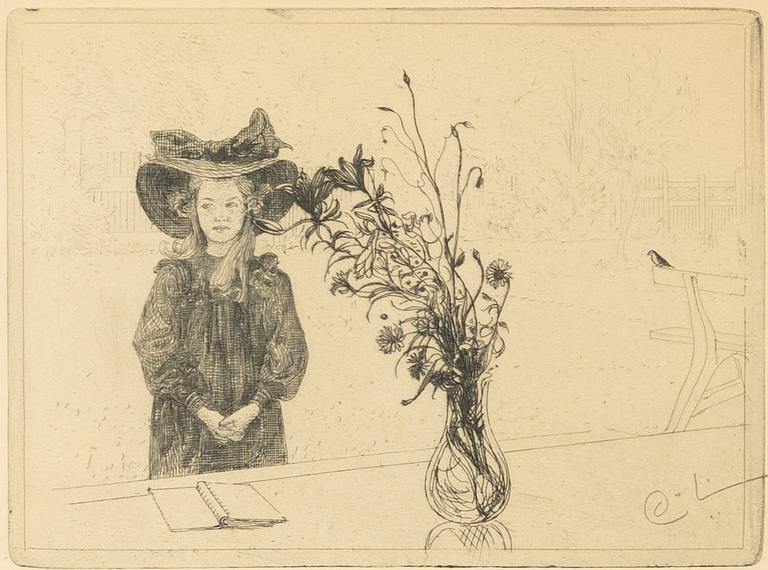 Carl Larsson, "Kersti i svart".