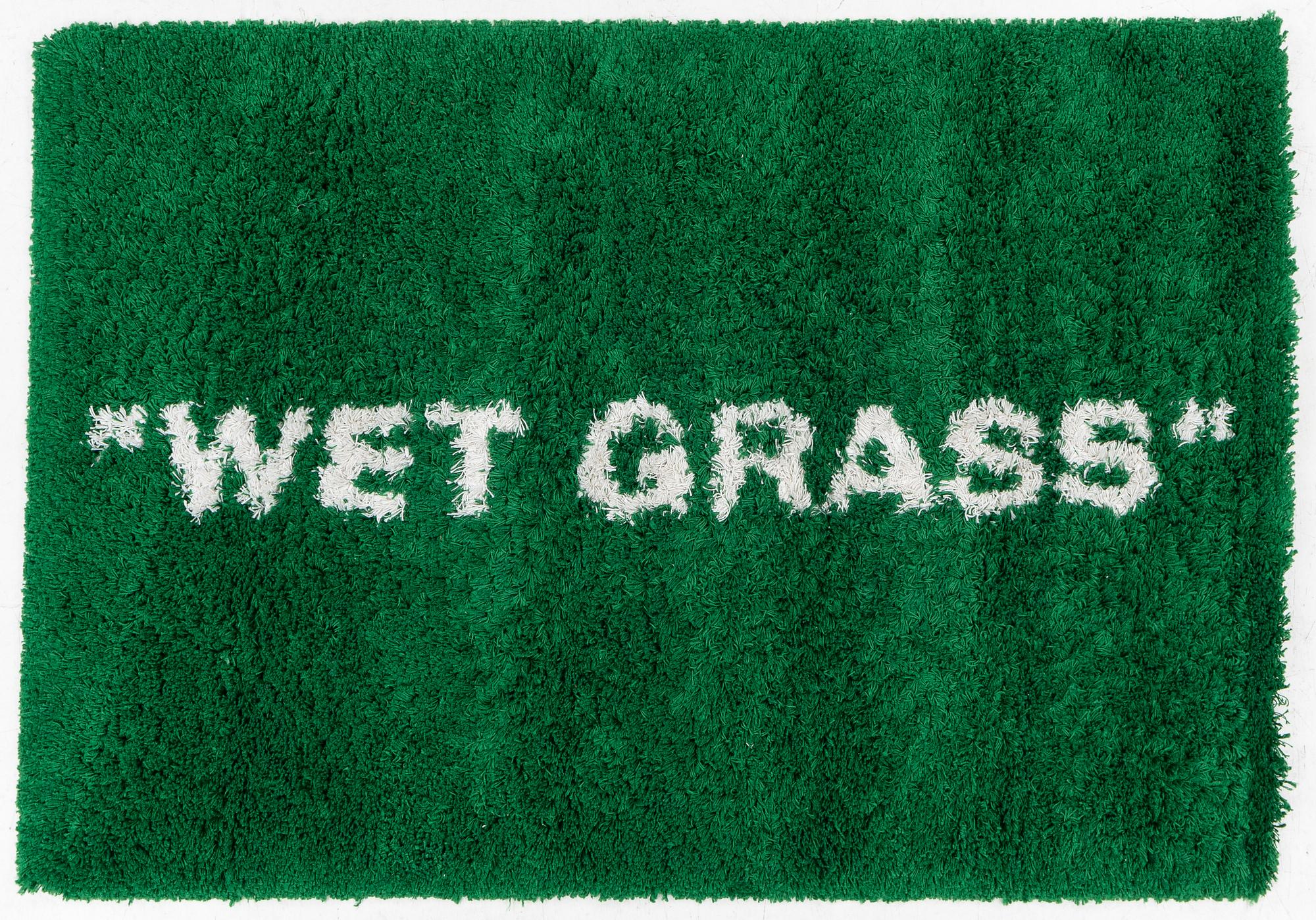 Virgil Abloh, matta, "Wet Grass", Ikea, ca 195 x 133 cm.