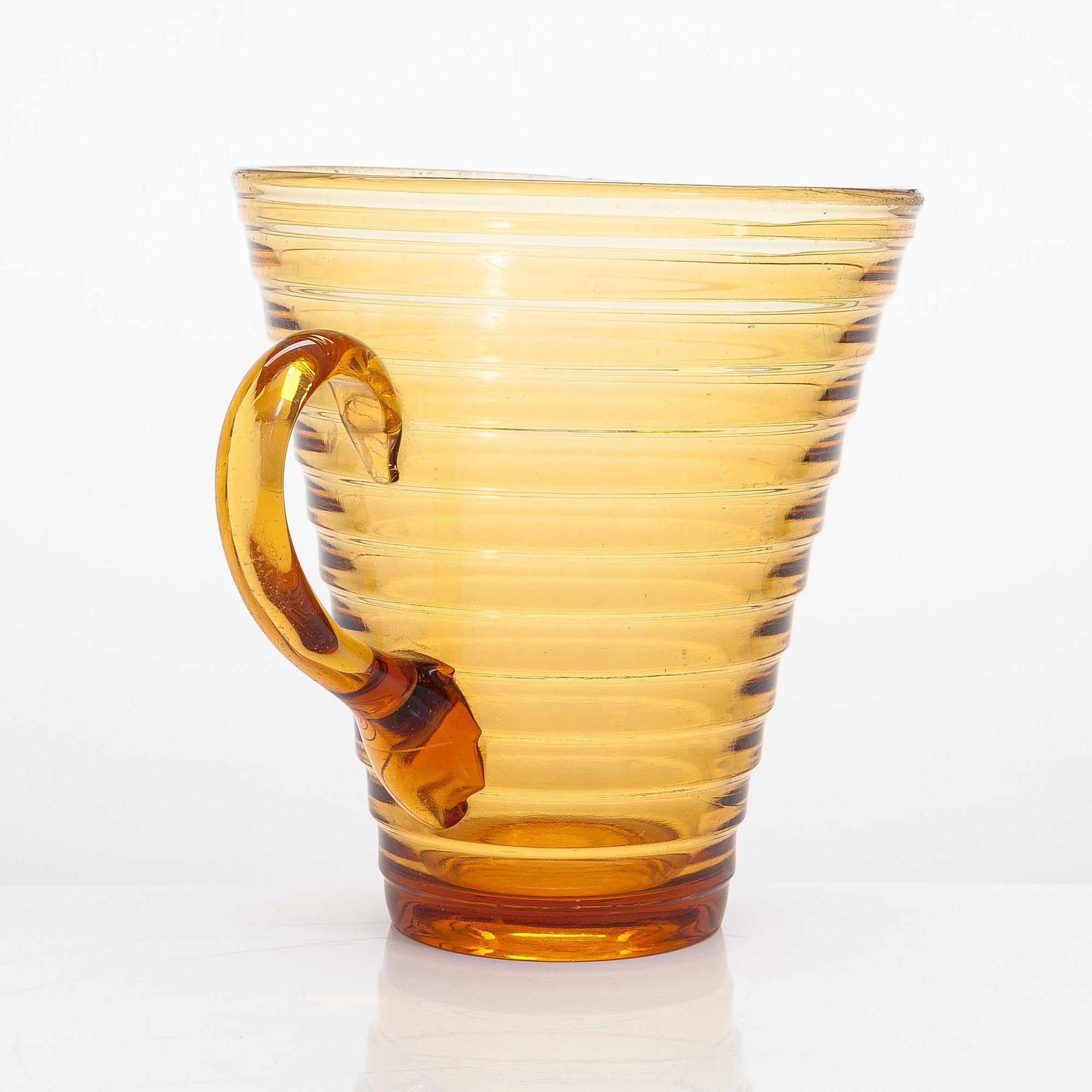 Aino Aalto, a 'Bölgeblick' glass pitcher. In production 1935-1938.