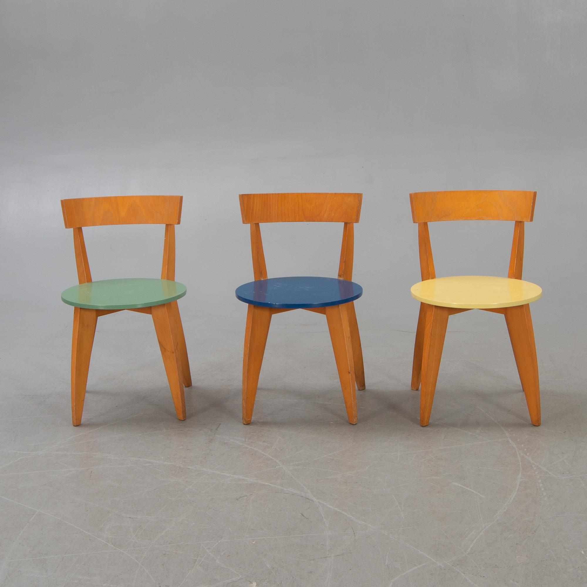 James Irvine, chairs, 6 pcs, "Carugo", Cappellini, Italy 1990s.