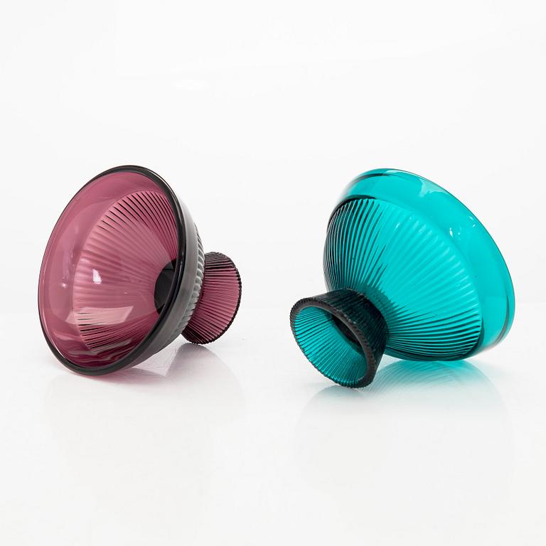 Nanny Still, glasservisdelar, 18 dlr, "Viiru", Riihimäen Lasi Oy.