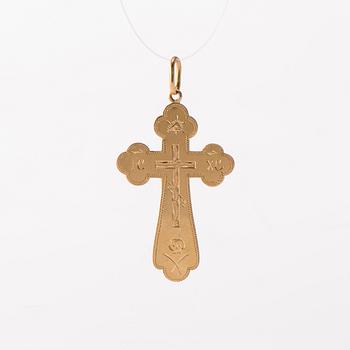 KORS, 18K guld. Anders Johan Holming, Tavastehus 1904. Vikt ca 3,8 g.