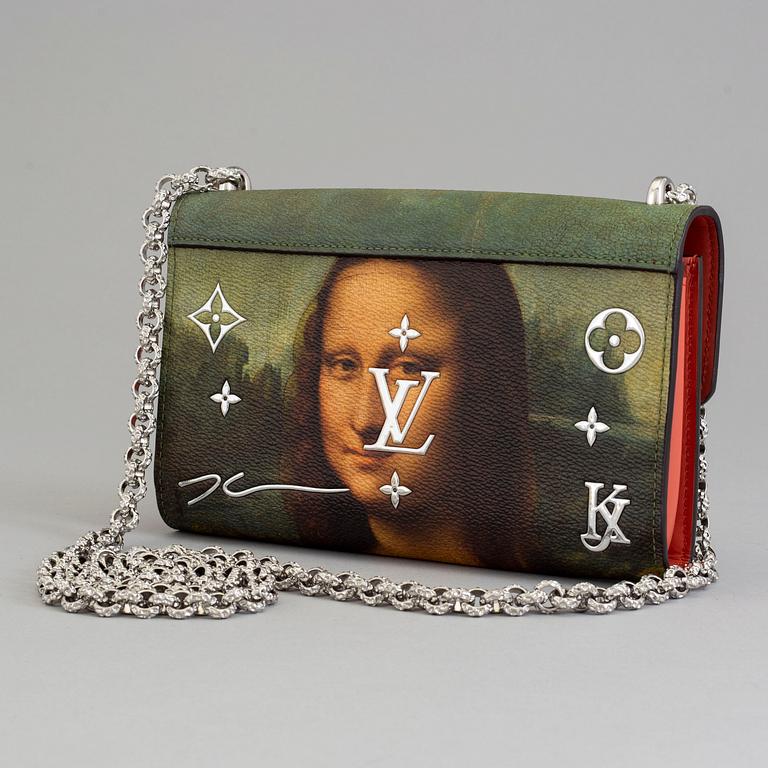 LOUIS VUITTON, chain wallet pouchette "Da Vinci Mona-Lisa " ur Master collection av Jeff Koons 2017.