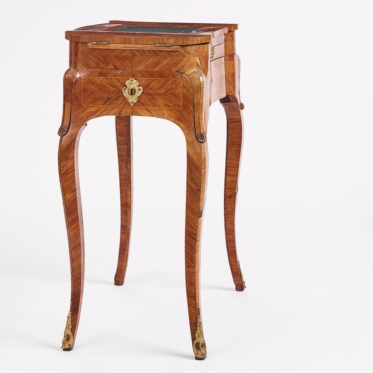 A Rococo rosewood parquetry poudreuse by C. Linning (master in Stockholm 1744-79).