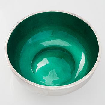 A sterling silver and enamel bowl, maker's mark of A. Tillander, Turku 2005.