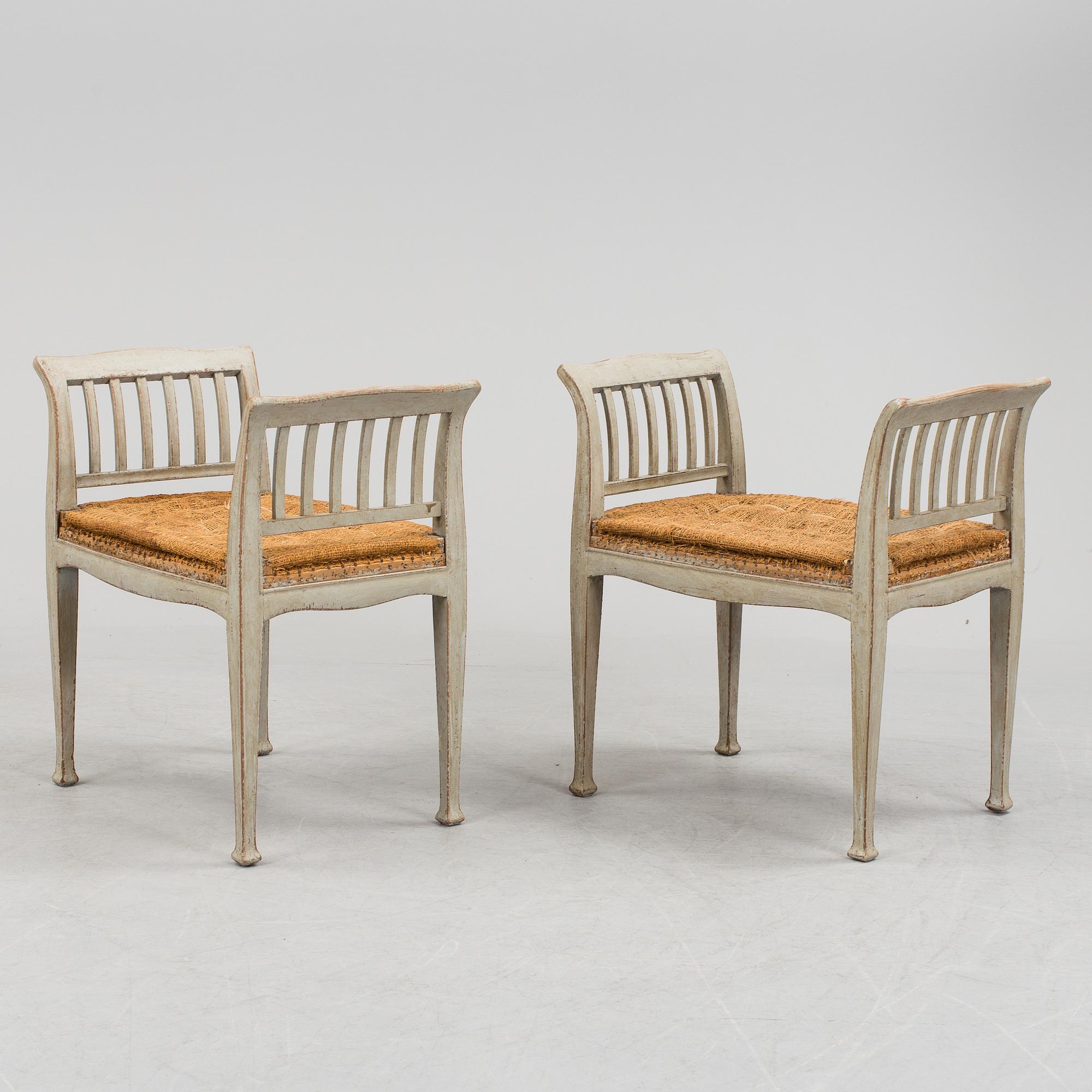 A pair of earlt 20 th century stools.