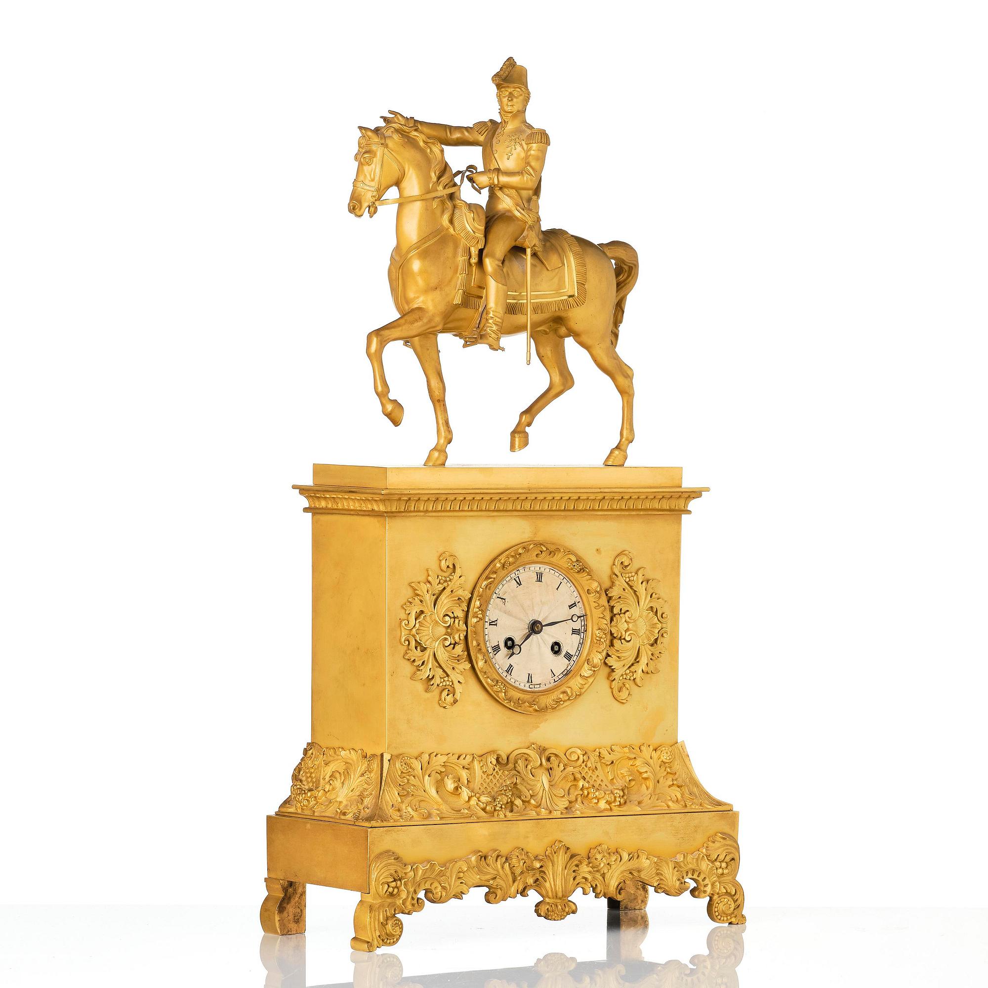 A sculptural ormolu mantel clock after b. E. Fogelberg, Paris, mid 19th century.
