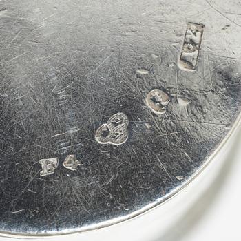 Six 19th century silver boxes.