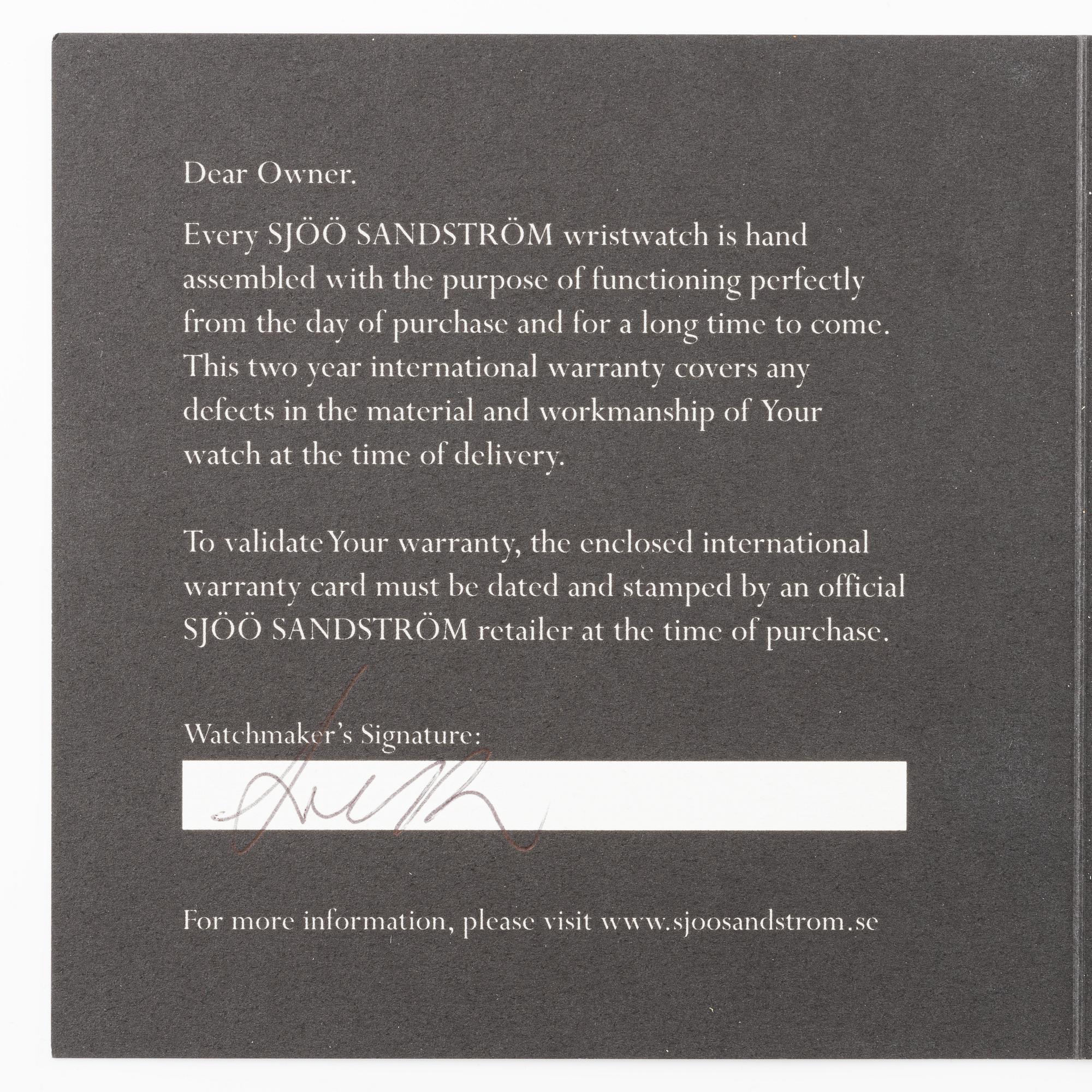 Sjöö Sandström, UTC Skydiver, "Official watch Swedish Airforce", wristwatch, 44 mm.