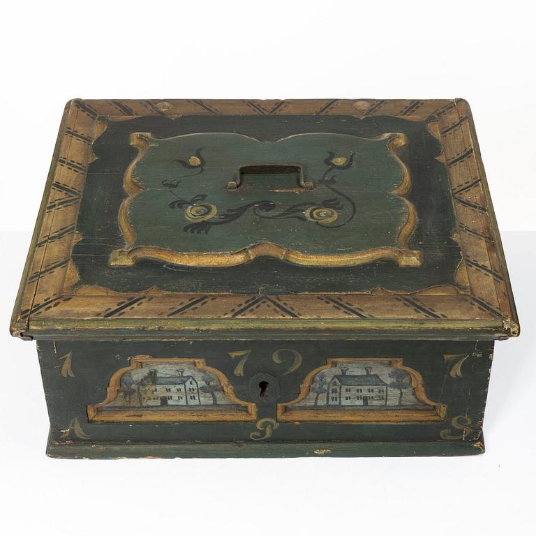 Fiancée's box, folk art, marked 1797.