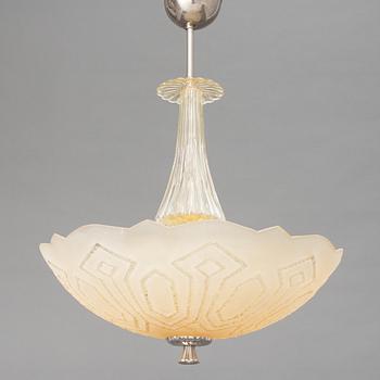 A ceiling lamp, Orrefors, 1940's.