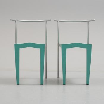 PHILIPPE STARCK, a "Miss Balù" table and a pair of "Dr Glob" chairs, Kartell.