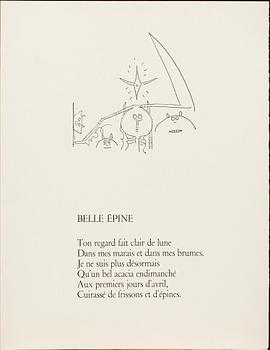 WIFREDO LAM, a lithograph in color."Belle Épine" Numbered XL/L and signed.
