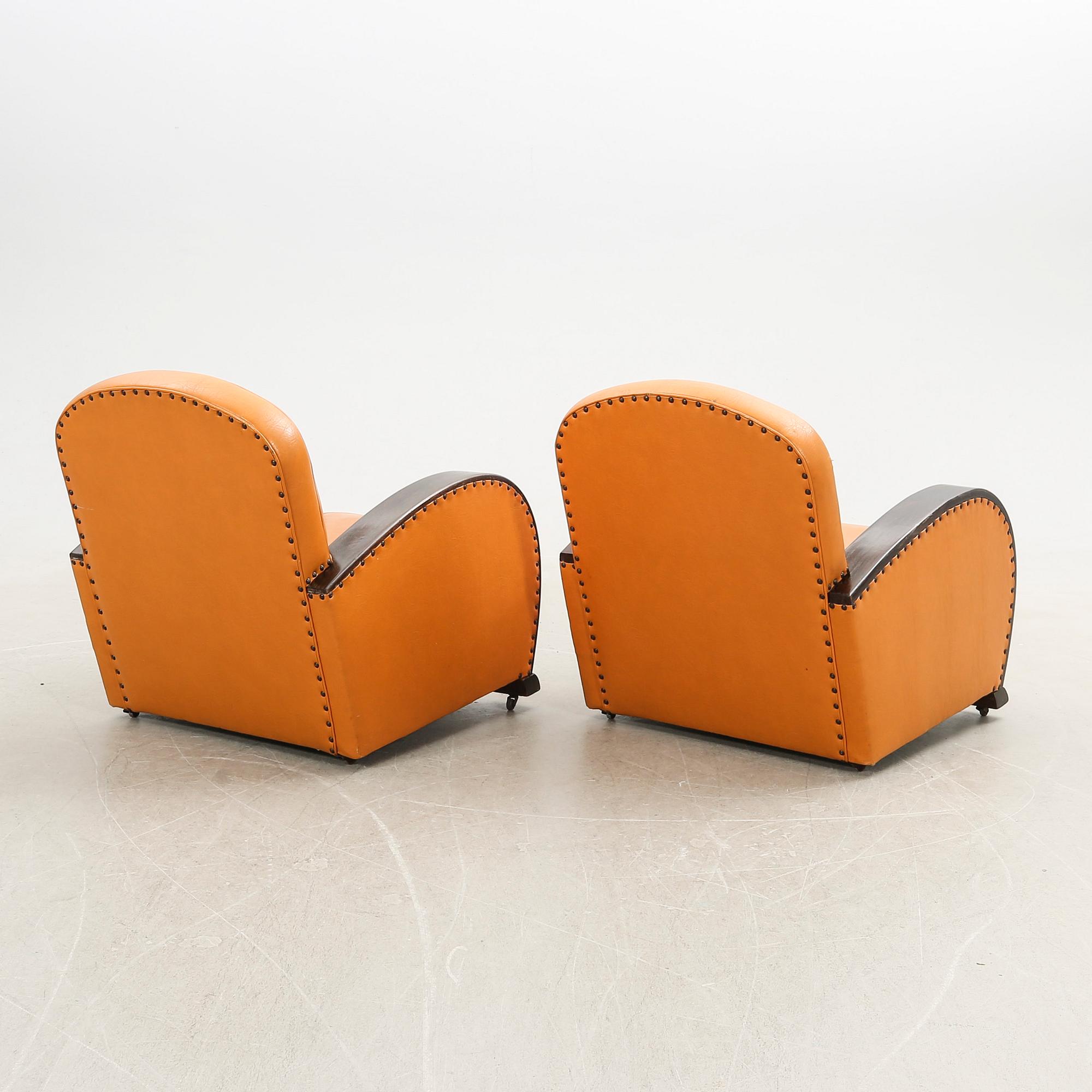 Armchairs, a pair, Art Deco, first half of the 20th century.