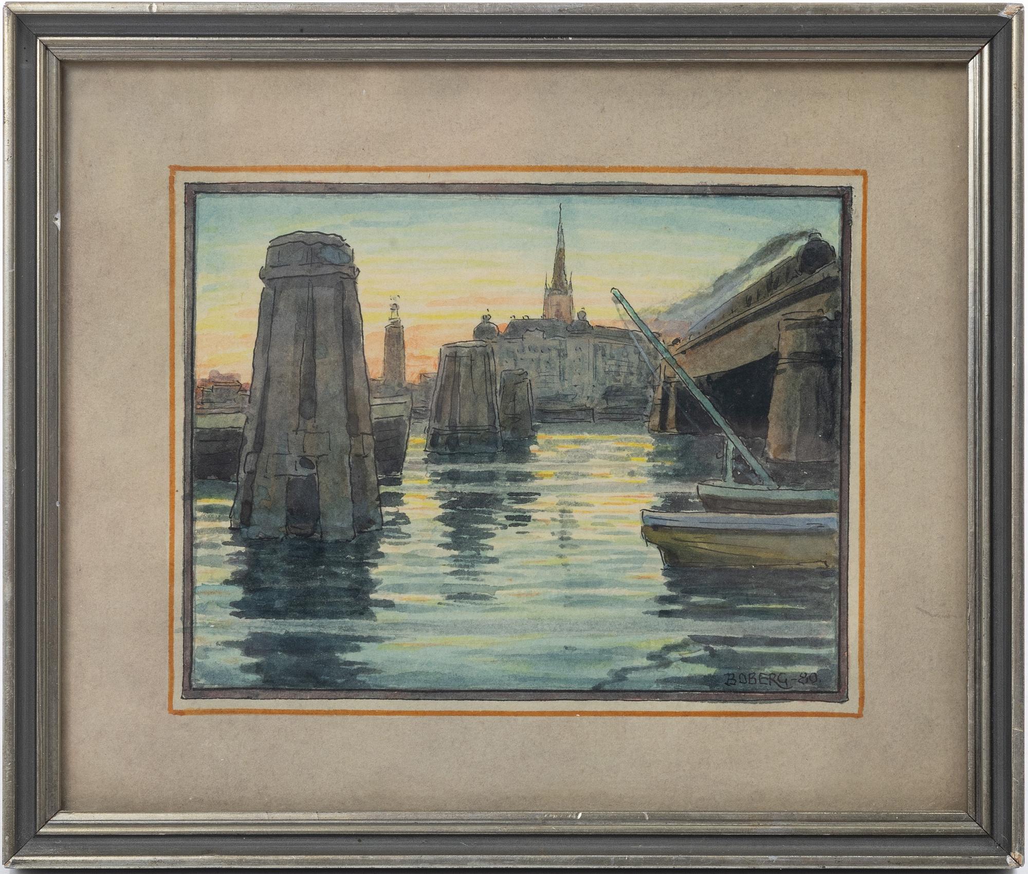 Ferdinand Boberg, View towards Riddarholmen.