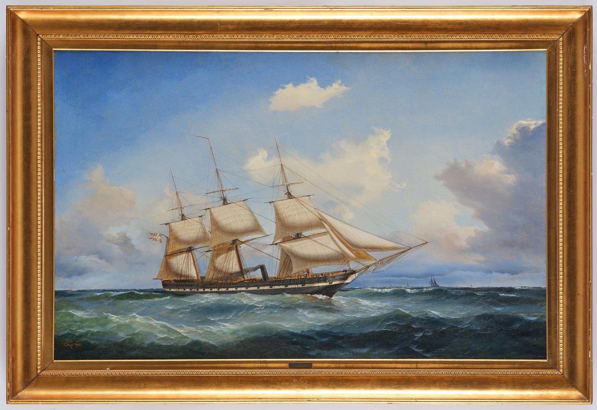 Carl Julius Emil Olsen, Steam frigate under sail.