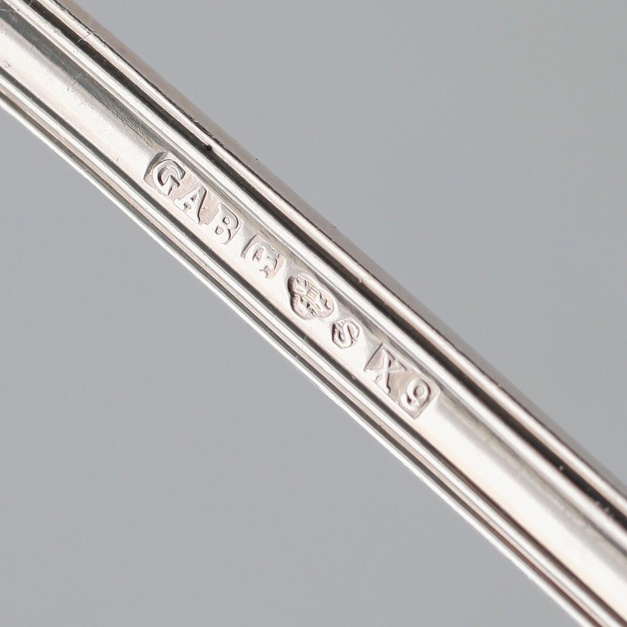 SMÖRGÅSBESTICK, 14 delar, silver, C.G. Hallberg och GAB, 1950/60-tal. Vikt ca 469 g.