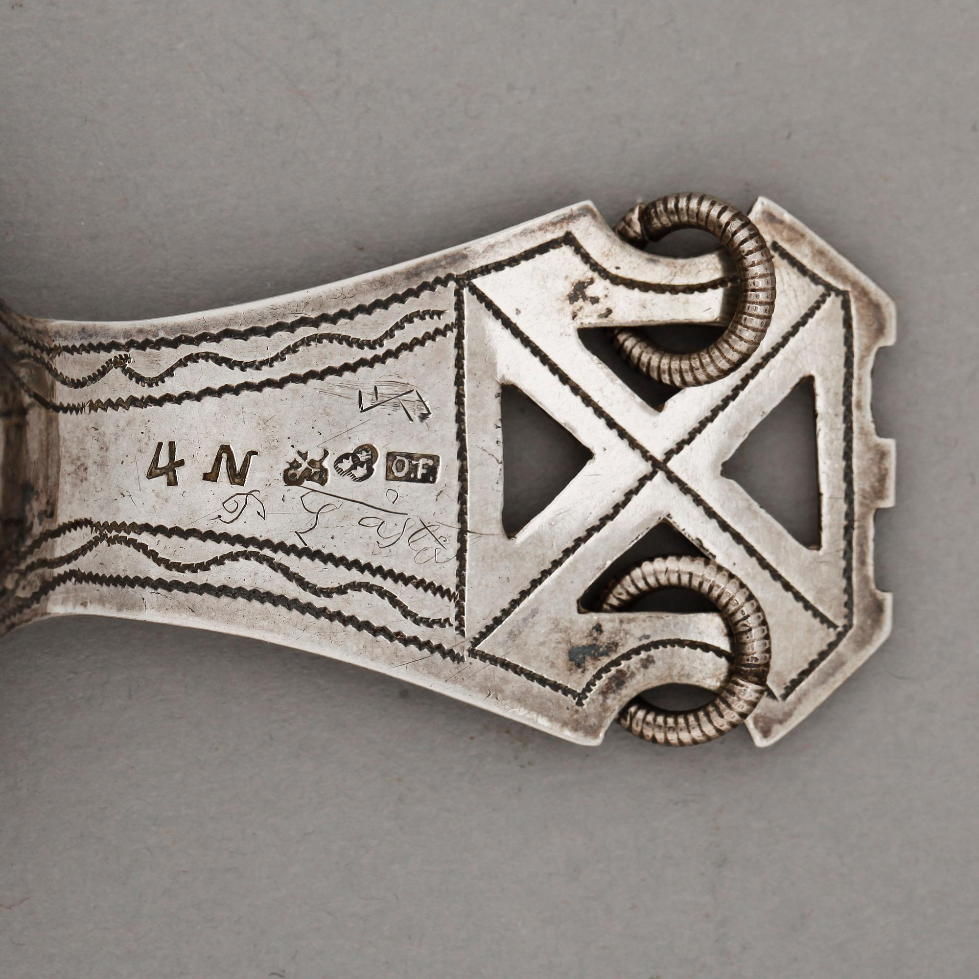 SAMESKED, silver, Olof Forsberg, Luleå 1843. Vikt ca 55 gram.