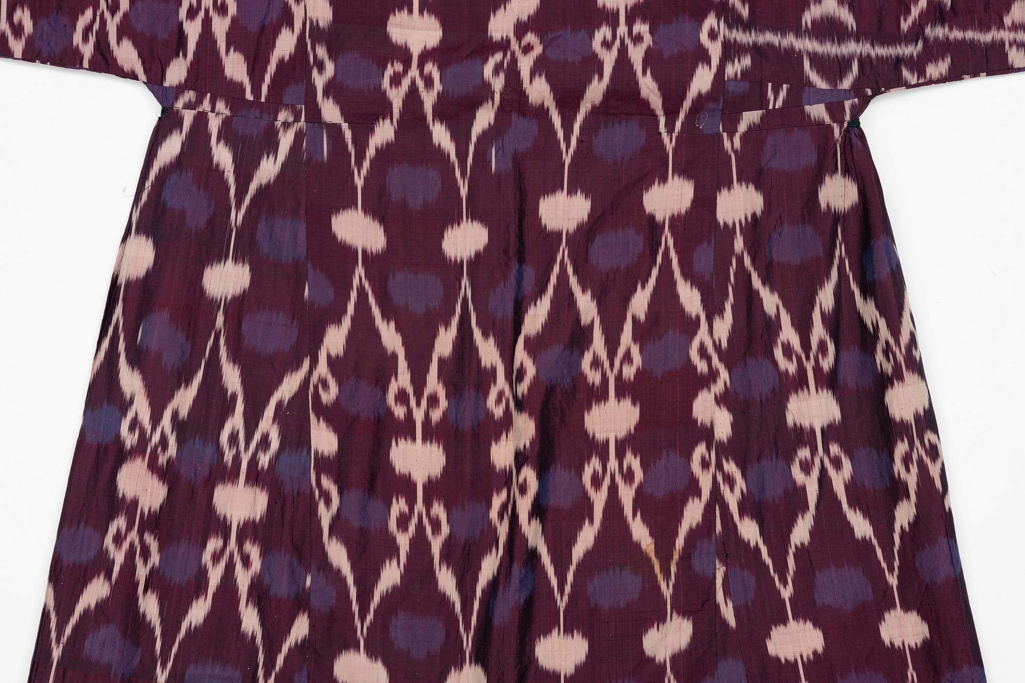 A silk Ikat Chapan, Central Asian, 1880s.