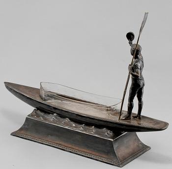 JARDINJÄR, vitmetall och glas, tidigt 1900-tal.