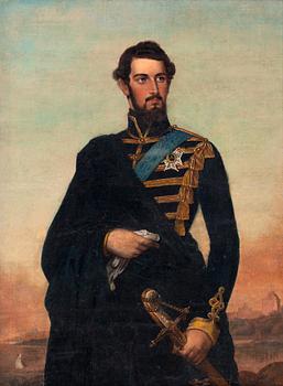 255. Fredric Westin Circle of, Portrait of Karl XV in uniform (1826-1872).