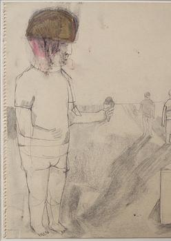 Iris Smeds, pencil and chalk on paper, signed and dated 2007.