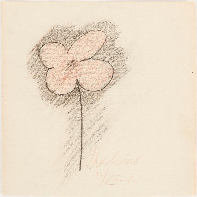 VLADIMIR YAKOLEV, crayon on paper, signed and dated 10/VIII-61.