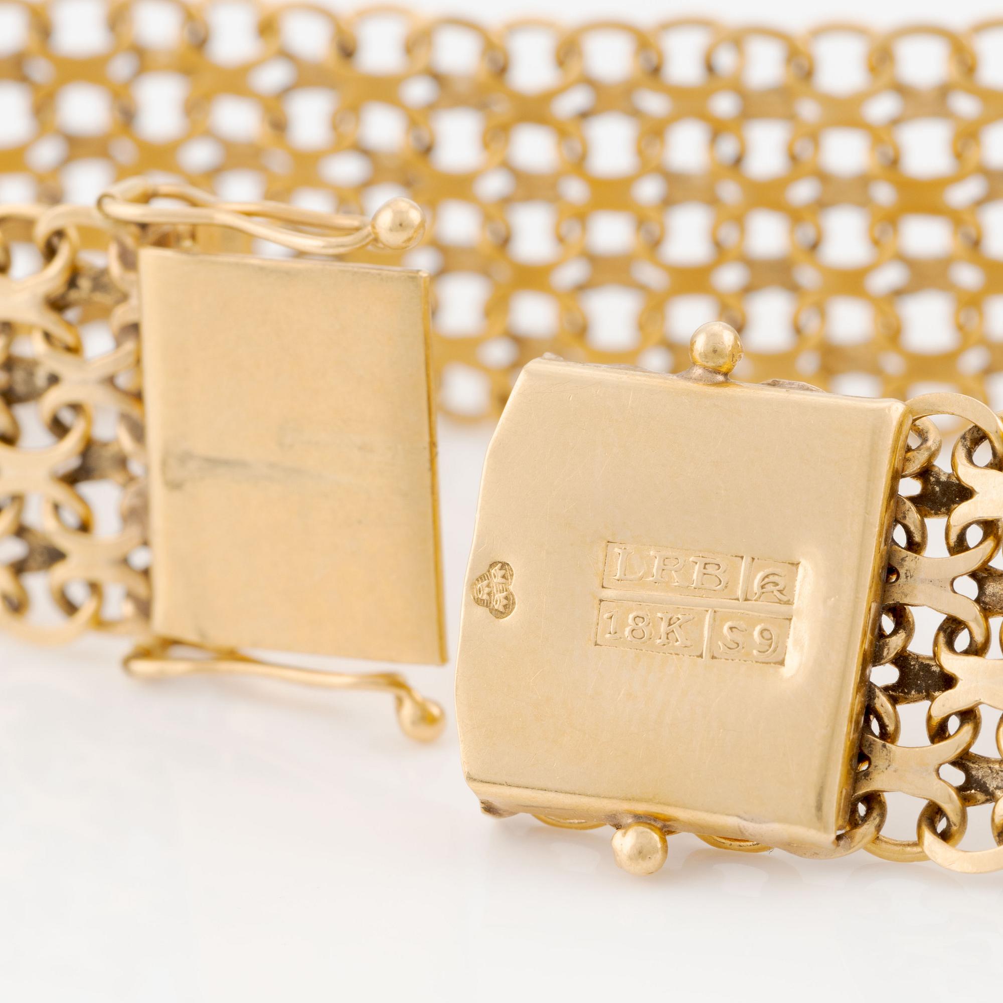 Armband, 18K guld, x-länk.
