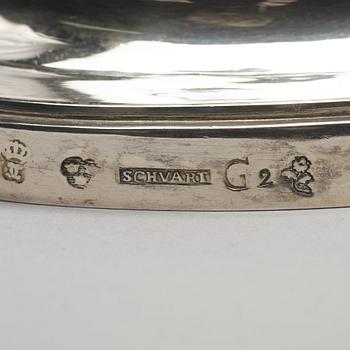 Johan Henrik Schvart, ljusstakar, ett par, silver, Karlskrona 1789. Gustavianska.