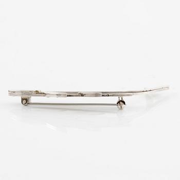 Wiwen Nilsson, a brooch, in the shape of a fish, silver, Lund 1961.