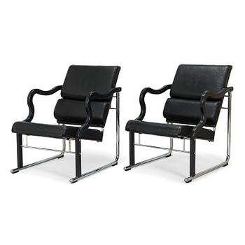 Yrjö Kukkapuro, a pair of 1980's 'Experiment' armchairs for Avarte.