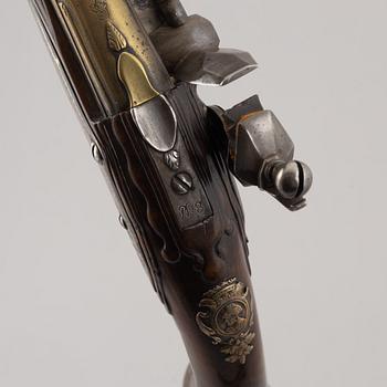 Flintlock pistols, a pair, signed Penterman, Utrecht, early 18th century.