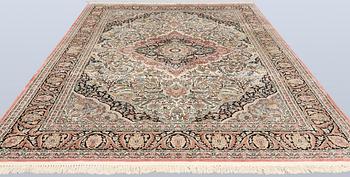 A silk carpet, Kashmir, c. 350 x 243 cm.