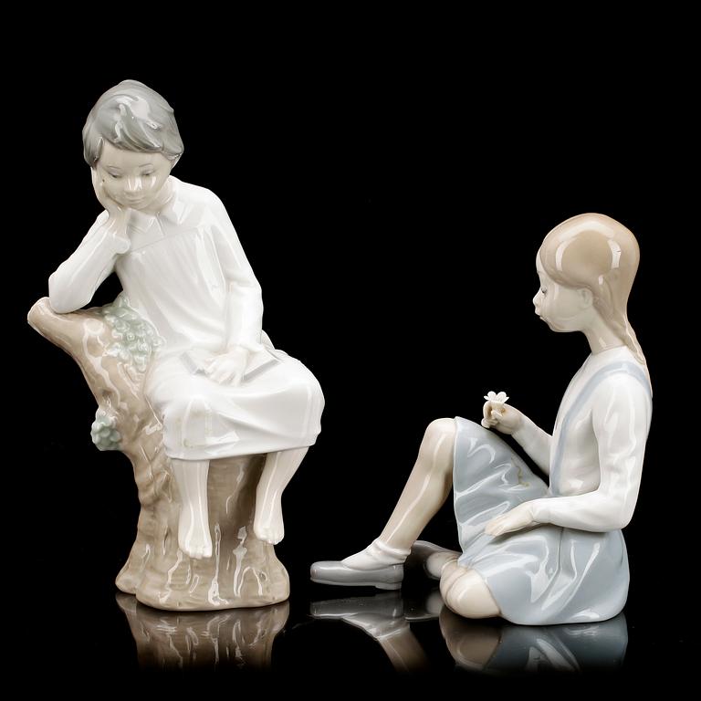 FIGURINER, 2 st, porslin, Lladro.