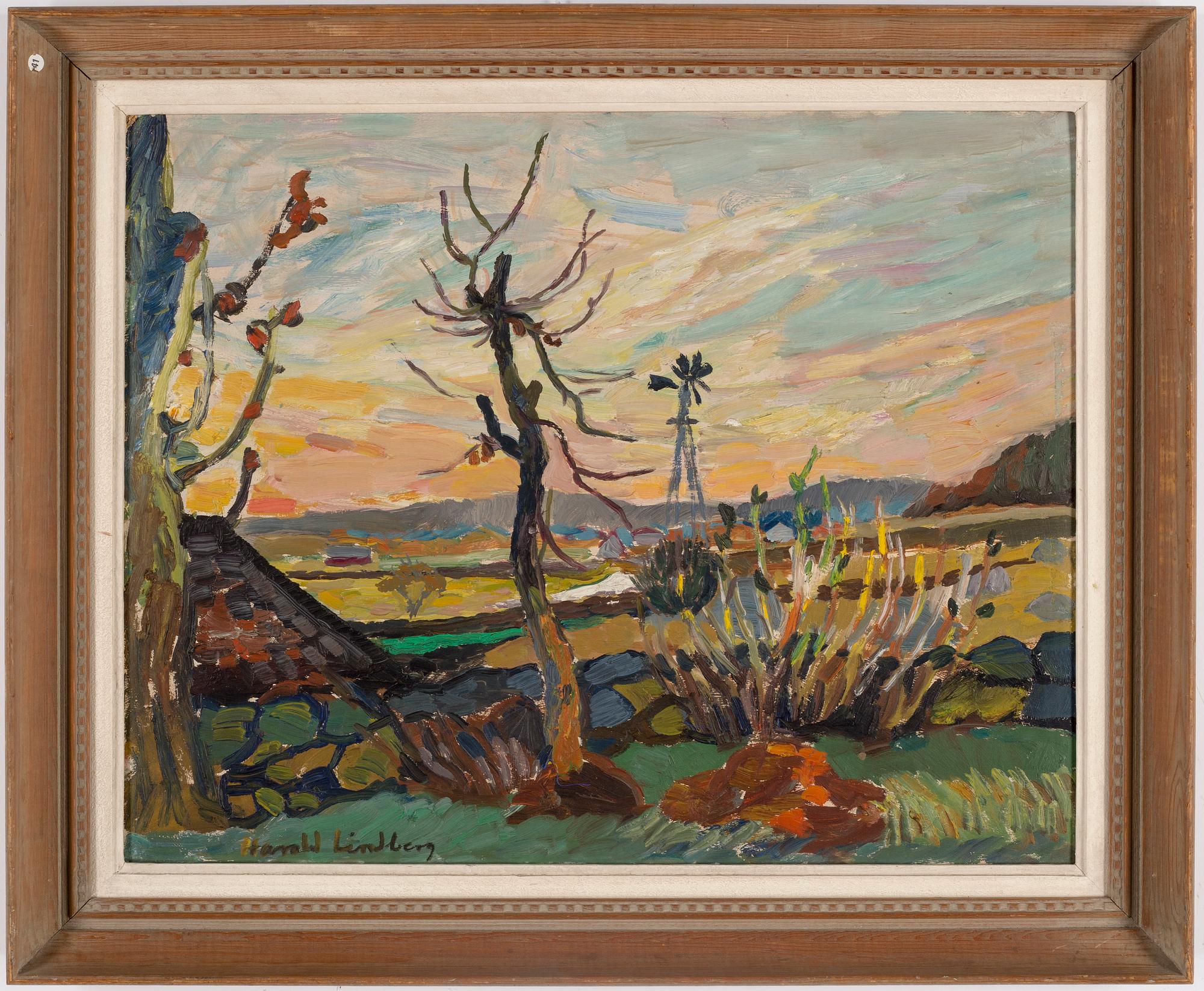 HARALD LINDBERG, oil on panel, signed.
