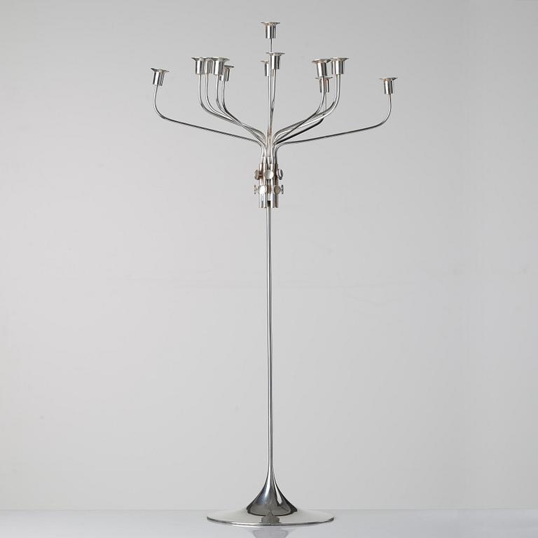 Tapio Wirkkala, a "TW412" sterling candelabrum for thirteen lights, executed by Hopeakeskus OY, Finland post 1968.