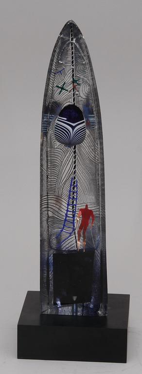 SKULPTUR, glas. Bertil Vallien, Kosta Boda. Sign, dat -92, numr 7/25.